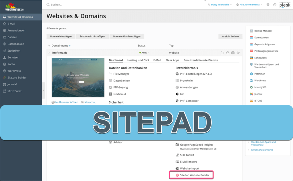 Sitepad Homepagebaukasten